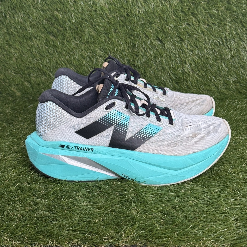 New Balance FuelCell SuperComp Trainer v3 Mens 10.5 Running Shoes Gray Teal